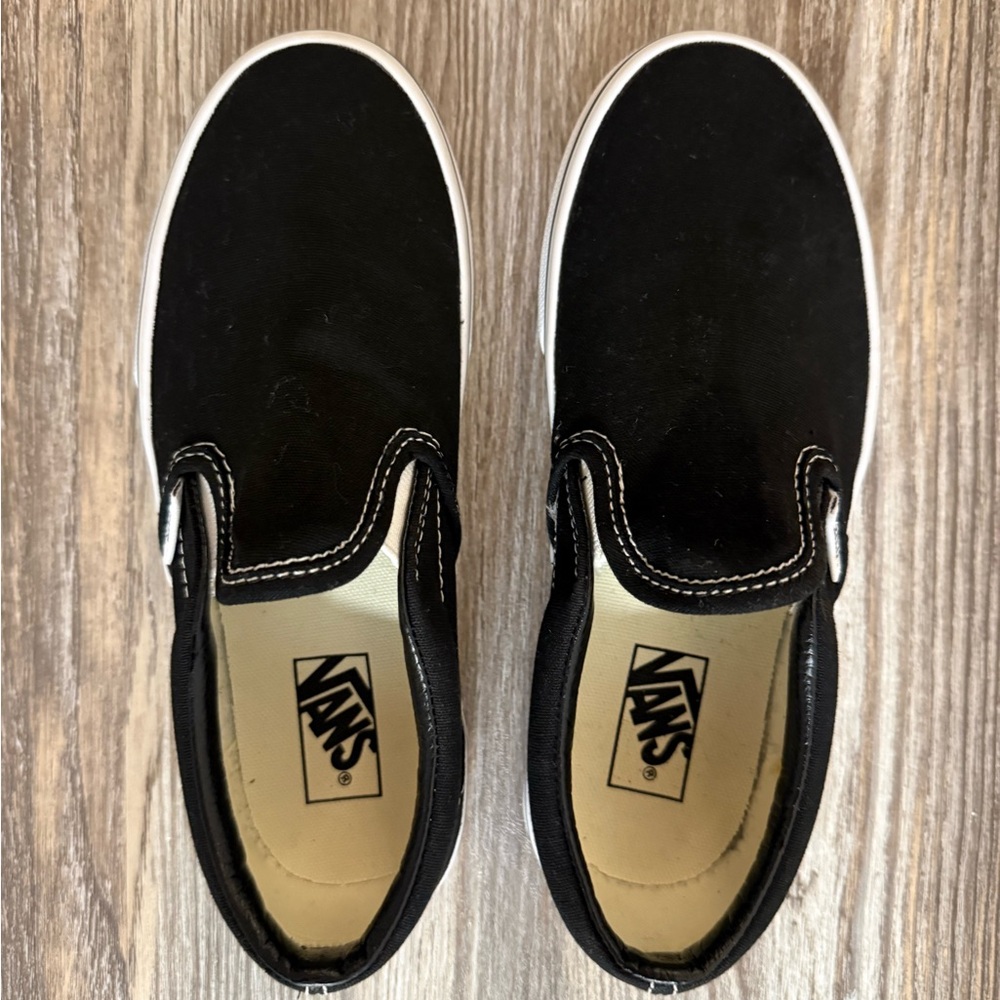 Vans Black and White Slip-On Shoes
